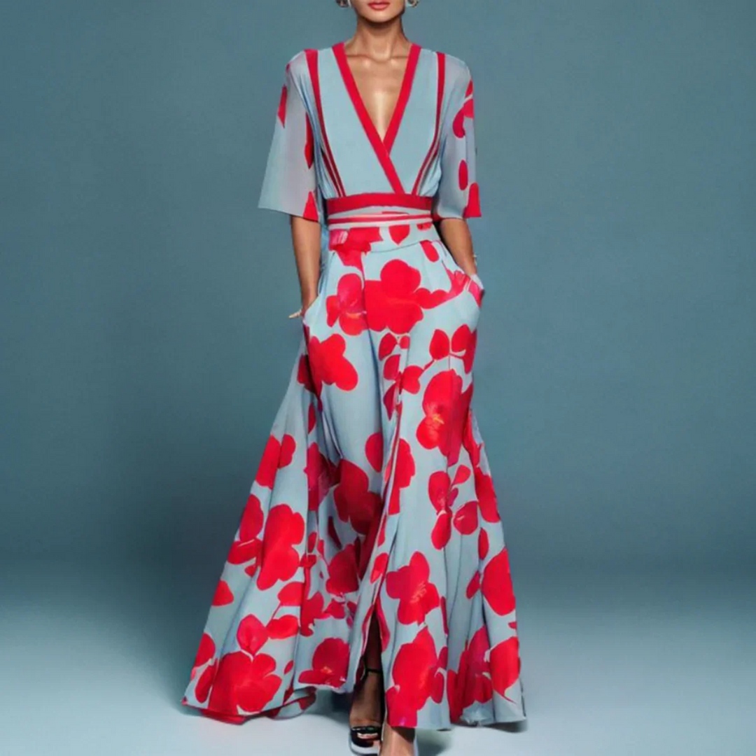 Covernorth Women’s Floral V-Neck Maxi Dress