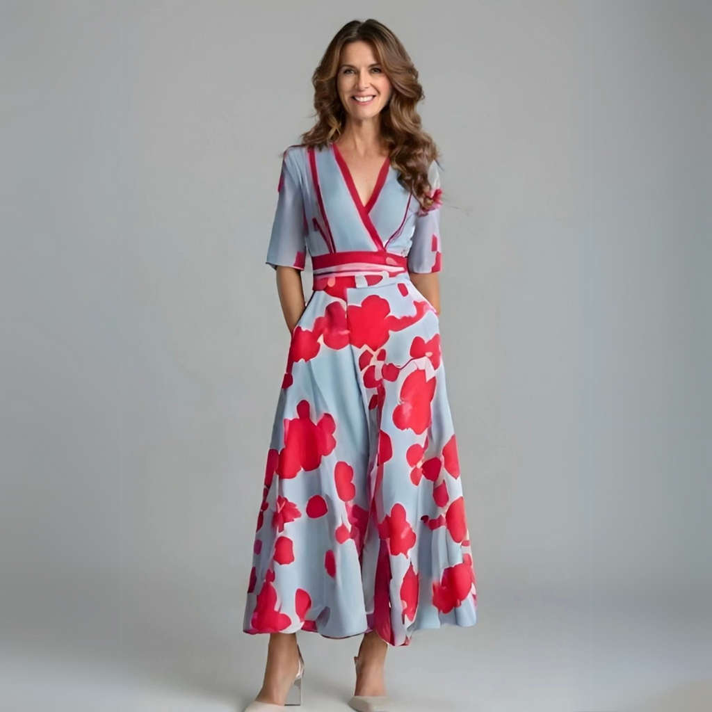 Covernorth Women’s Floral V-Neck Maxi Dress