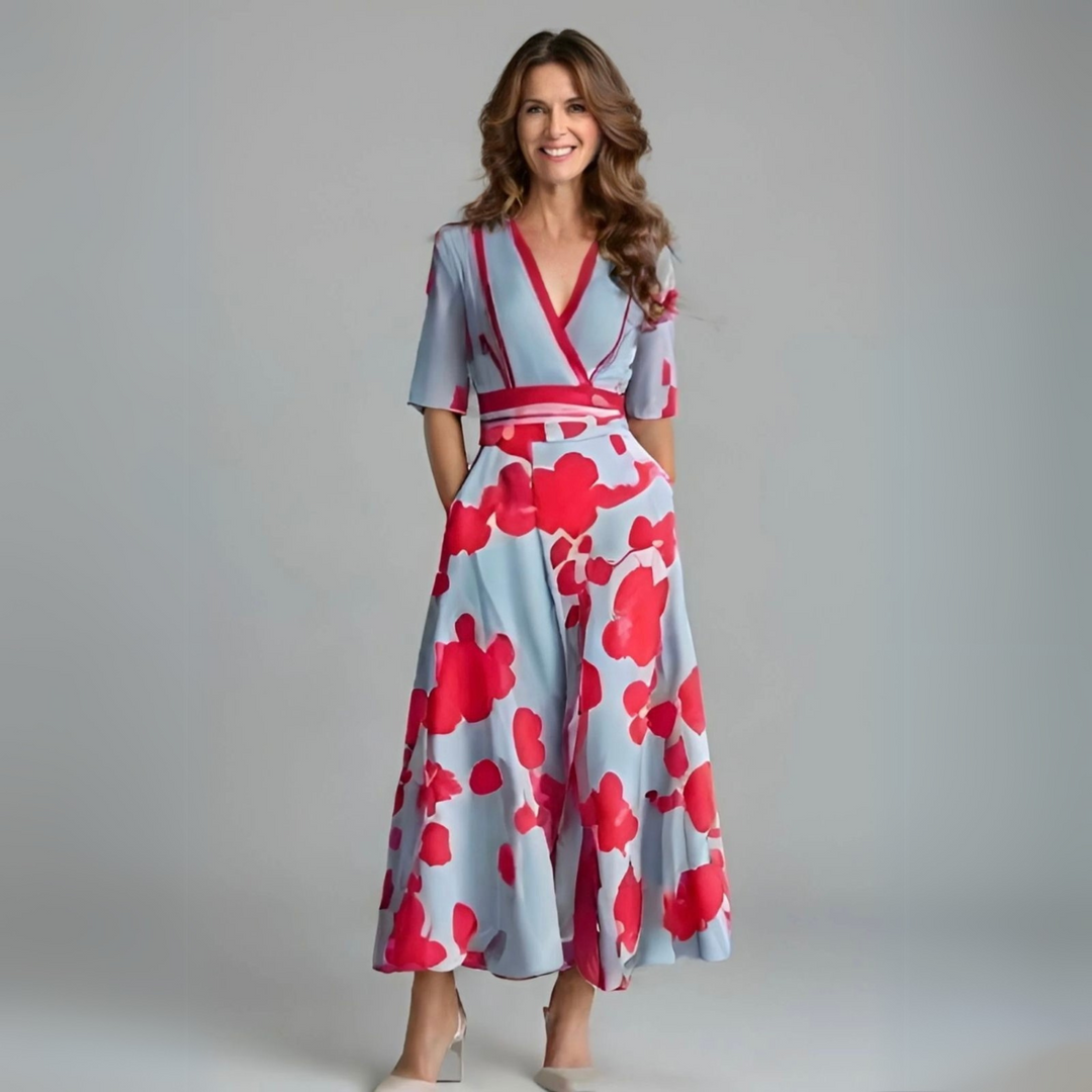 Covernorth Women’s Floral V-Neck Maxi Dress
