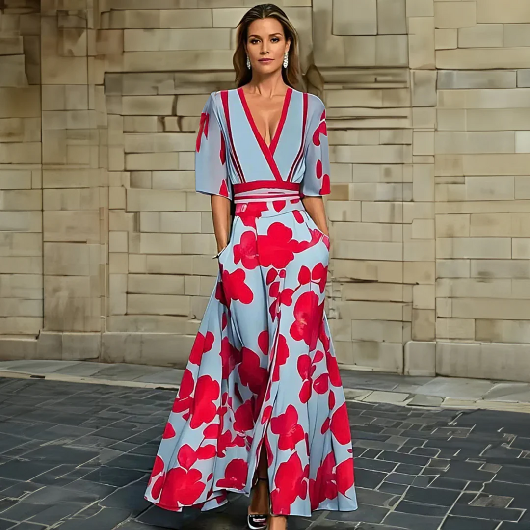Covernorth Women’s Floral V-Neck Maxi Dress