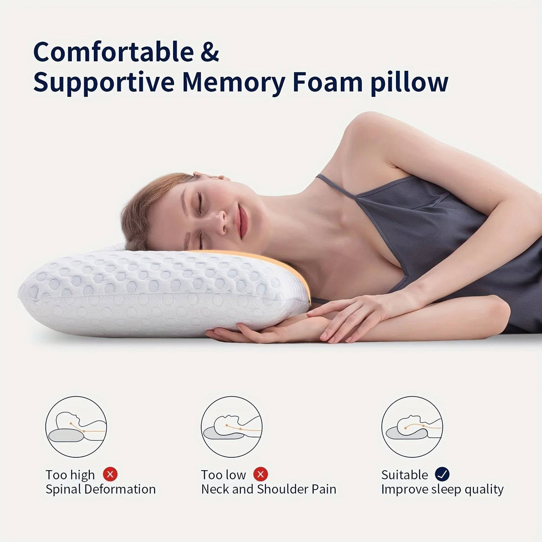 Cooling Gel Memory Pillow │ Dual-Sided Relief │ Bedroom & Bedding │ White