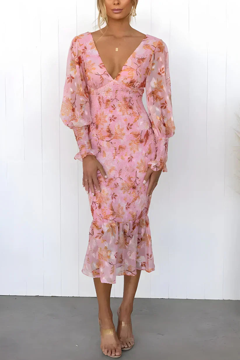 Covernorth Women's Floral V-Neck Midi Dress