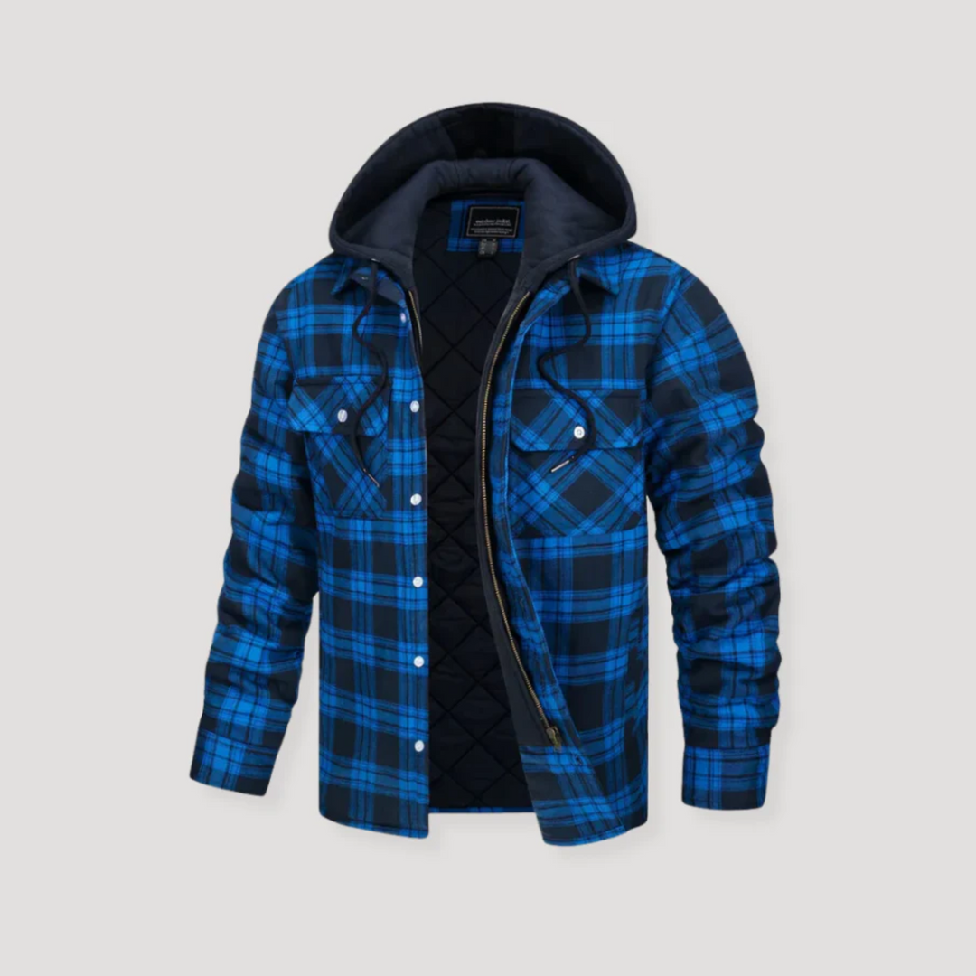 Covernorth Men's Plaid Quilted Hooded Jacket