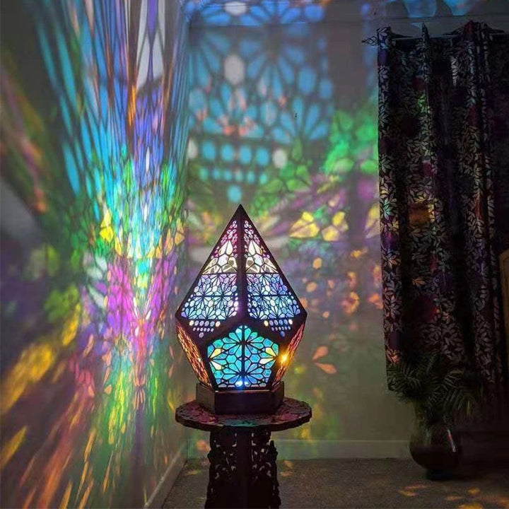 Bohemian Star Floor Lamp | Geometric Wood Projection | Living Room Decor