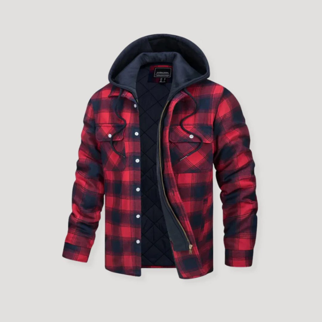 Covernorth Men's Plaid Quilted Hooded Jacket