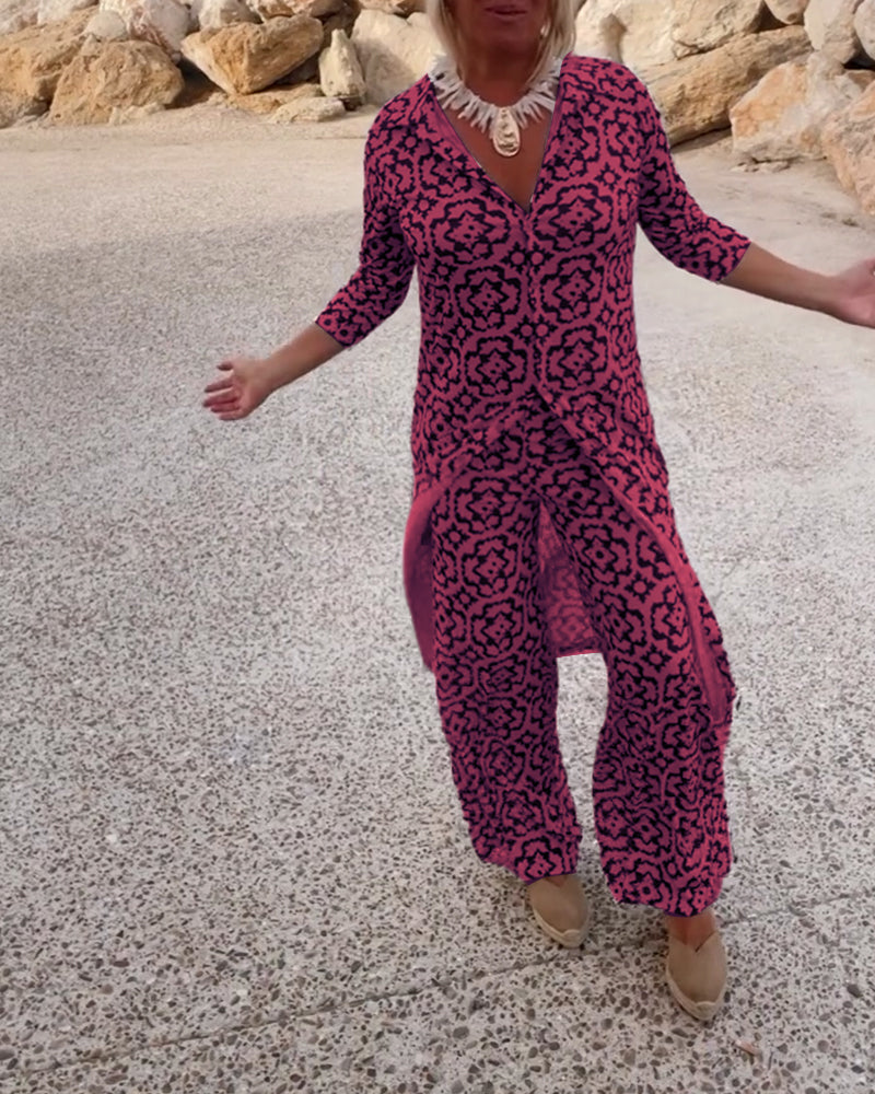 Covernorth Women’s Printed Maxi Tunic and Trouser Set
