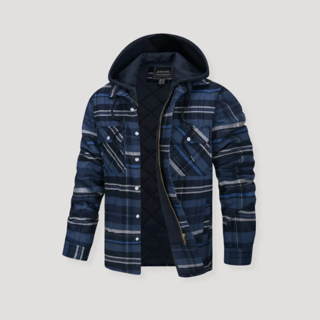 Covernorth Men's Plaid Quilted Hooded Jacket