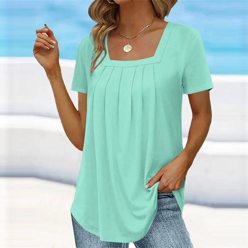 Covernorth Women’s Square Neck Pleated Top