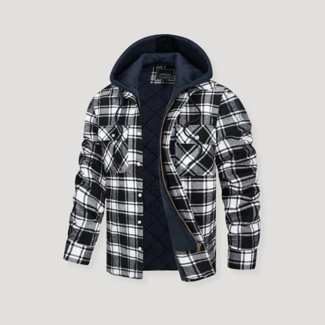 Covernorth Men's Plaid Quilted Hooded Jacket