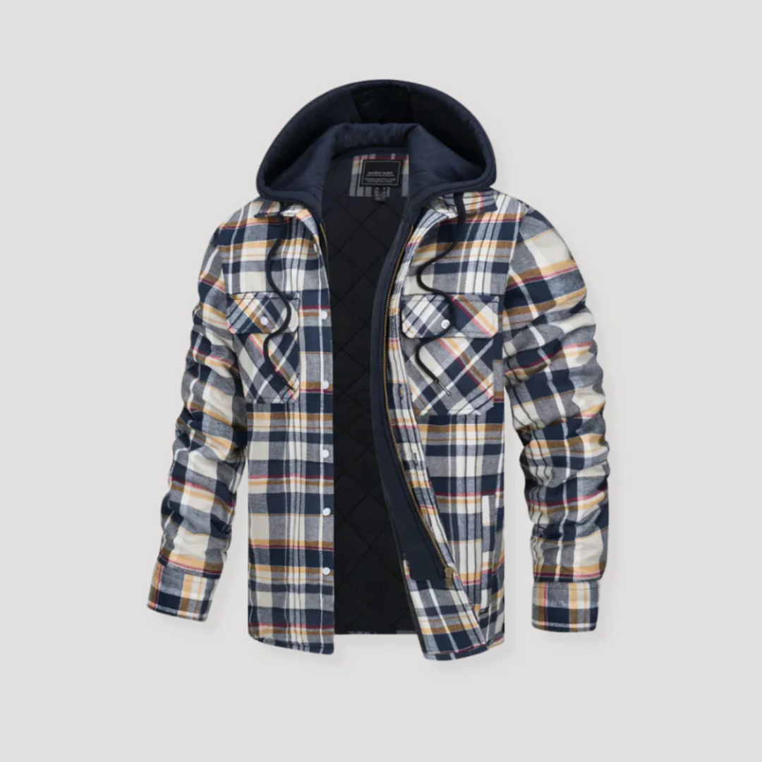 Covernorth Men's Plaid Quilted Hooded Jacket