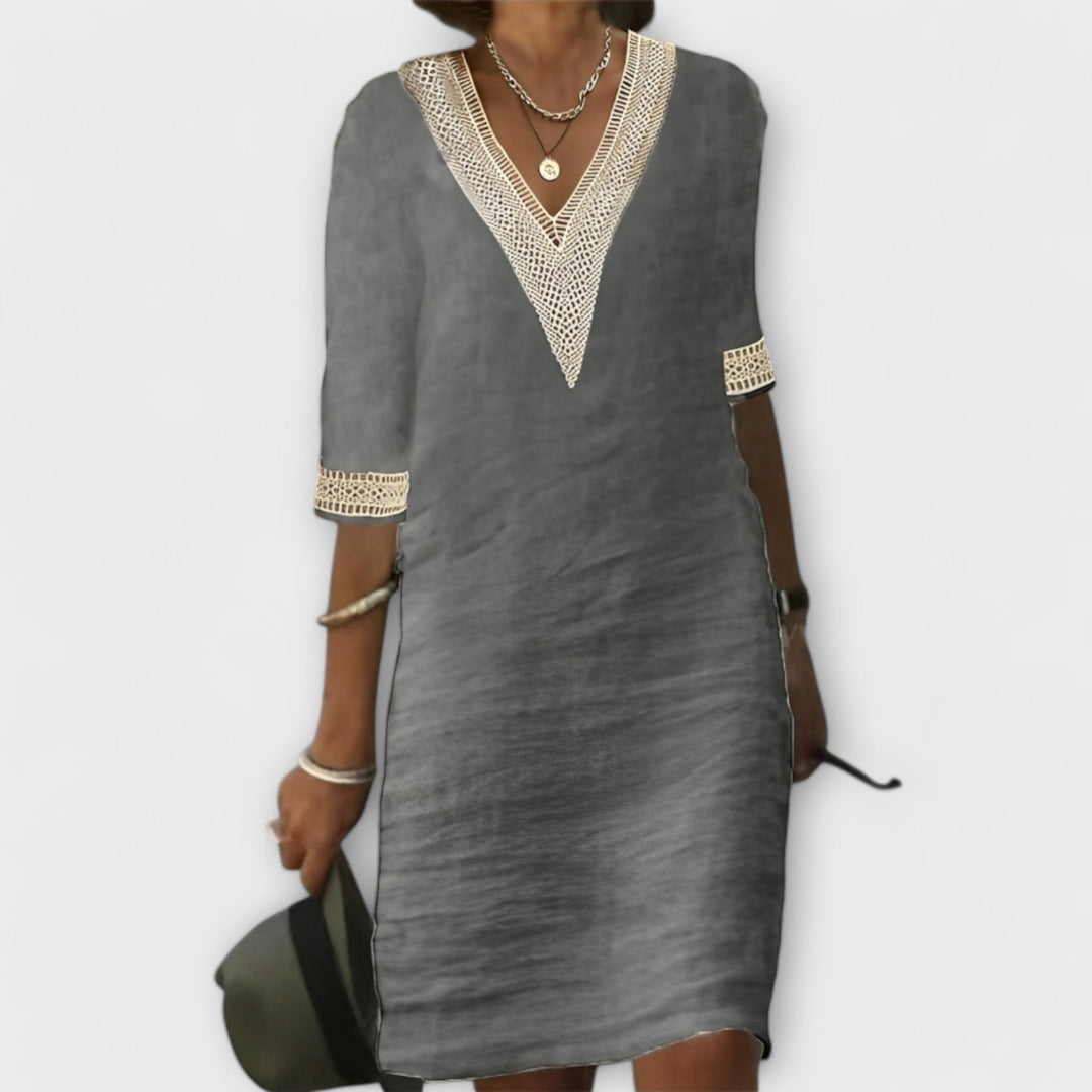 Covernorth Women’s Crochet-Trim V-Neck Dress