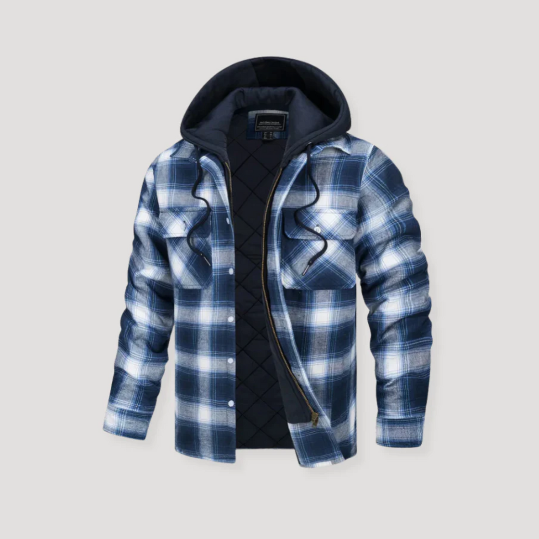Covernorth Men's Plaid Quilted Hooded Jacket