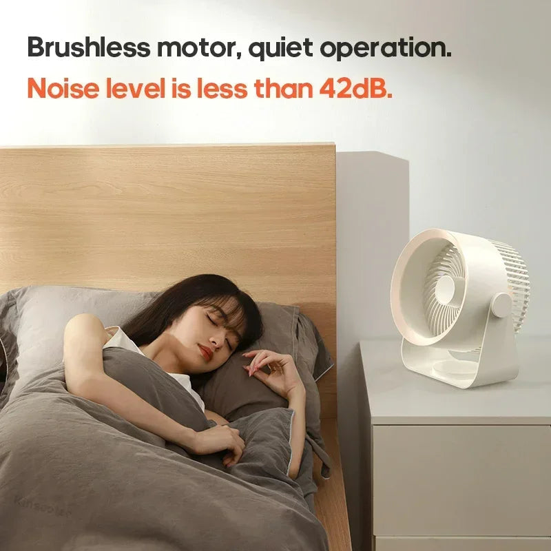 Portable 4000mAh Quiet Wall Mount Desktop Air Circulator Fan