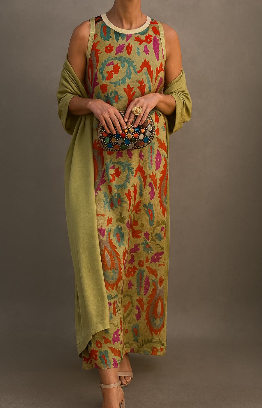 Covernorth Women’s Floral Print Sleeveless Maxi Dress with Wrap