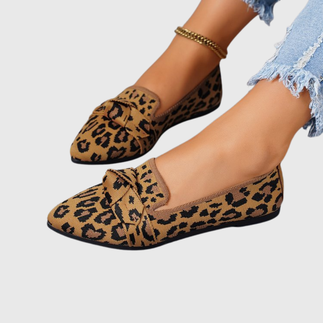 Women's Leopard Print Pointed-Toe Loafers