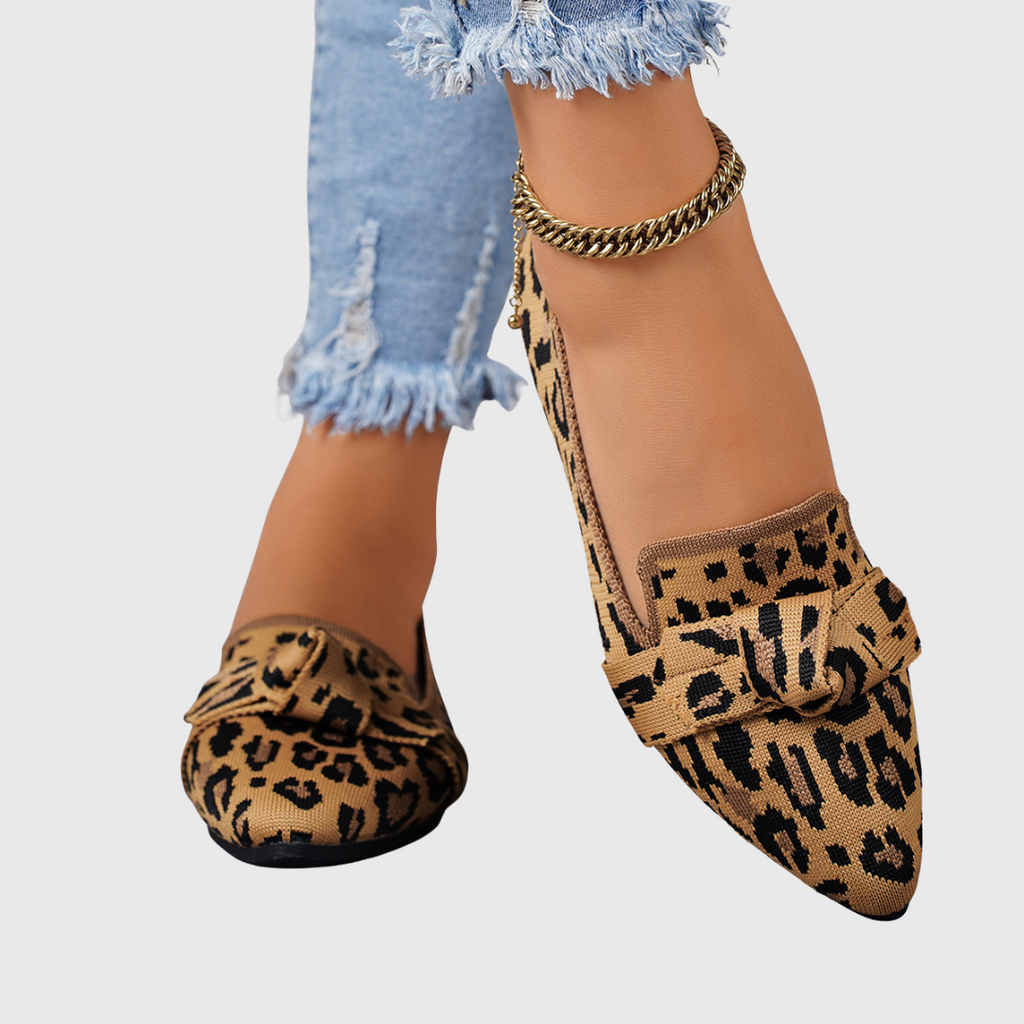 Women's Leopard Print Pointed-Toe Loafers