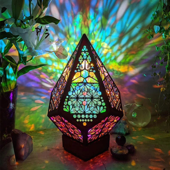 Bohemian Star Floor Lamp | Geometric Wood Projection | Living Room Decor