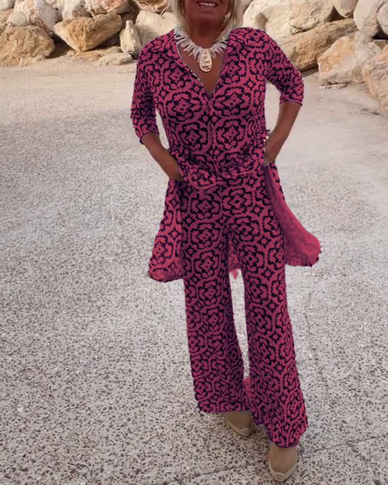 Covernorth Women’s Printed Maxi Tunic and Trouser Set
