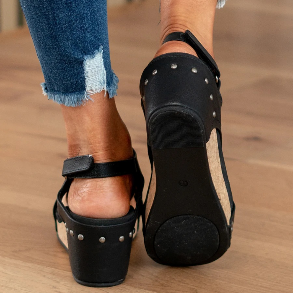 Women's Cork Wedge Platform Slingback Sandals