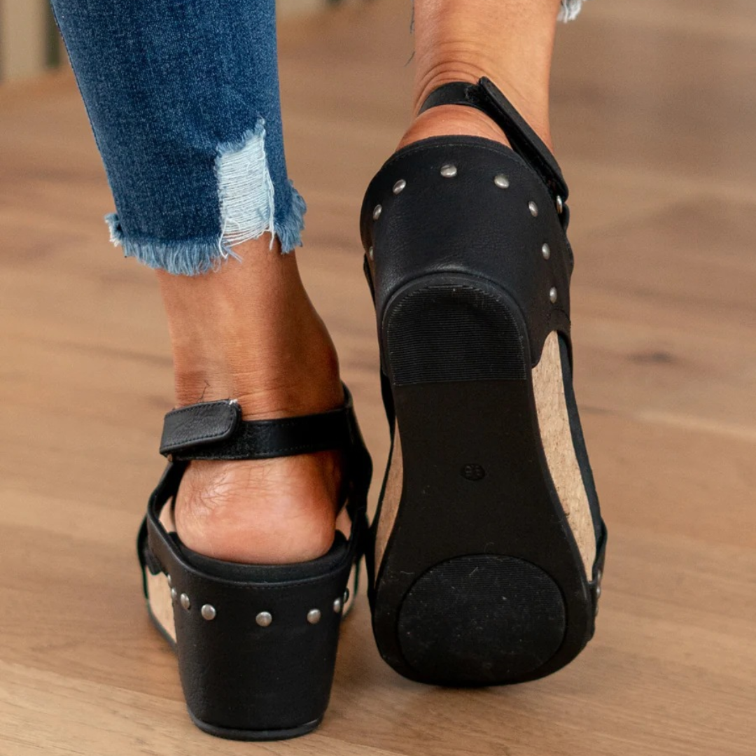 Women's Cork Wedge Platform Slingback Sandals