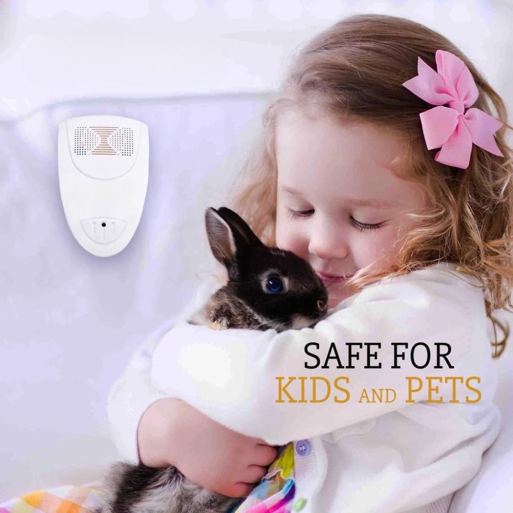Pest Repellent │ Ultrasonic Waves & Safe │ Bedroom & Kitchen │ White
