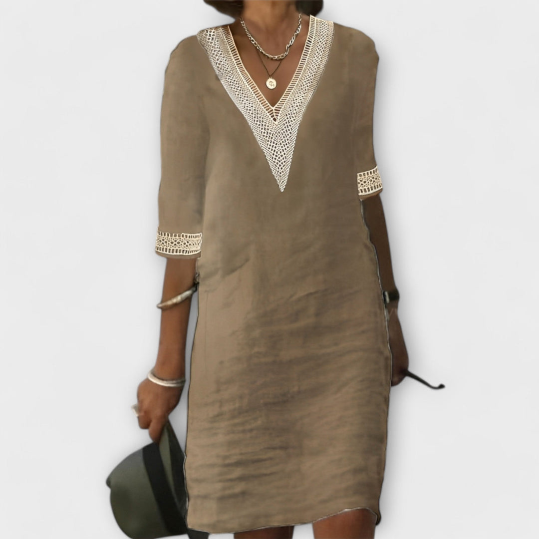 Covernorth Women’s Crochet-Trim V-Neck Dress
