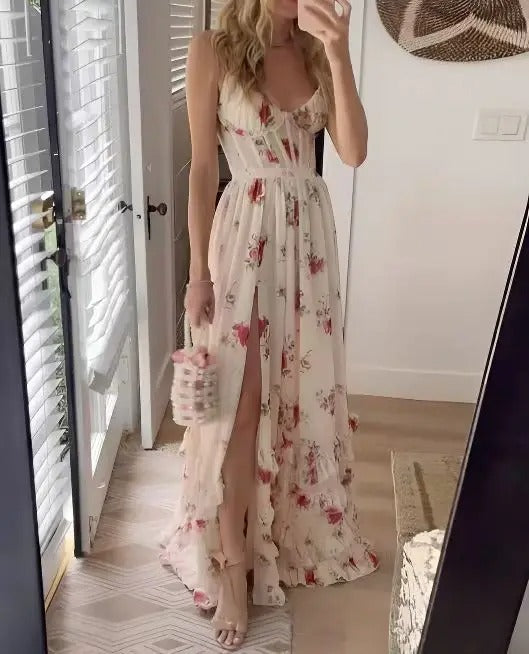 Women's Floral Corset Maxi Dress