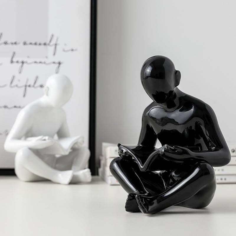 Abstract Reader Figurine | Minimalist Sculpture | Desk Accent