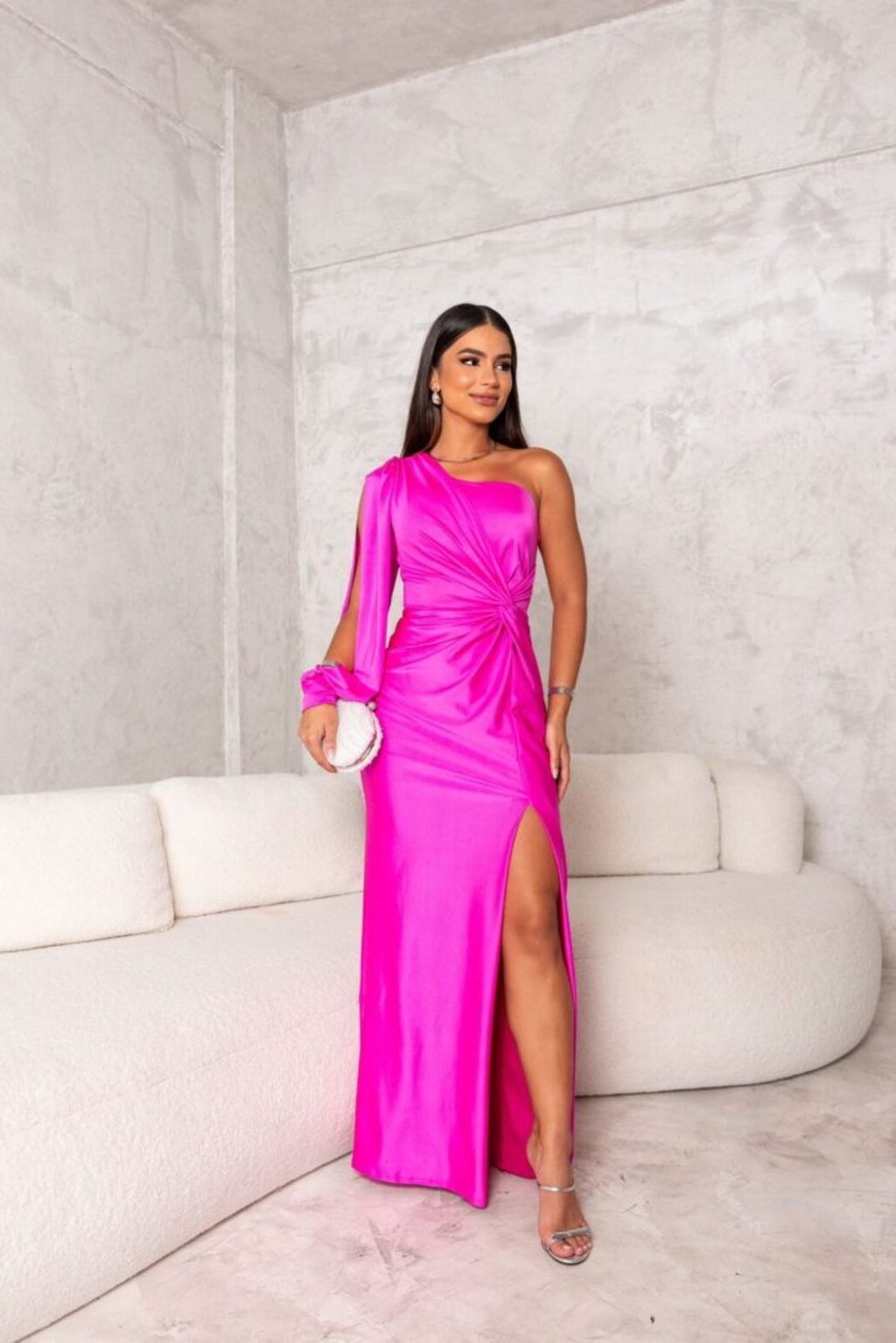 Covernorth Women's One-Shoulder Satin Maxi Dress