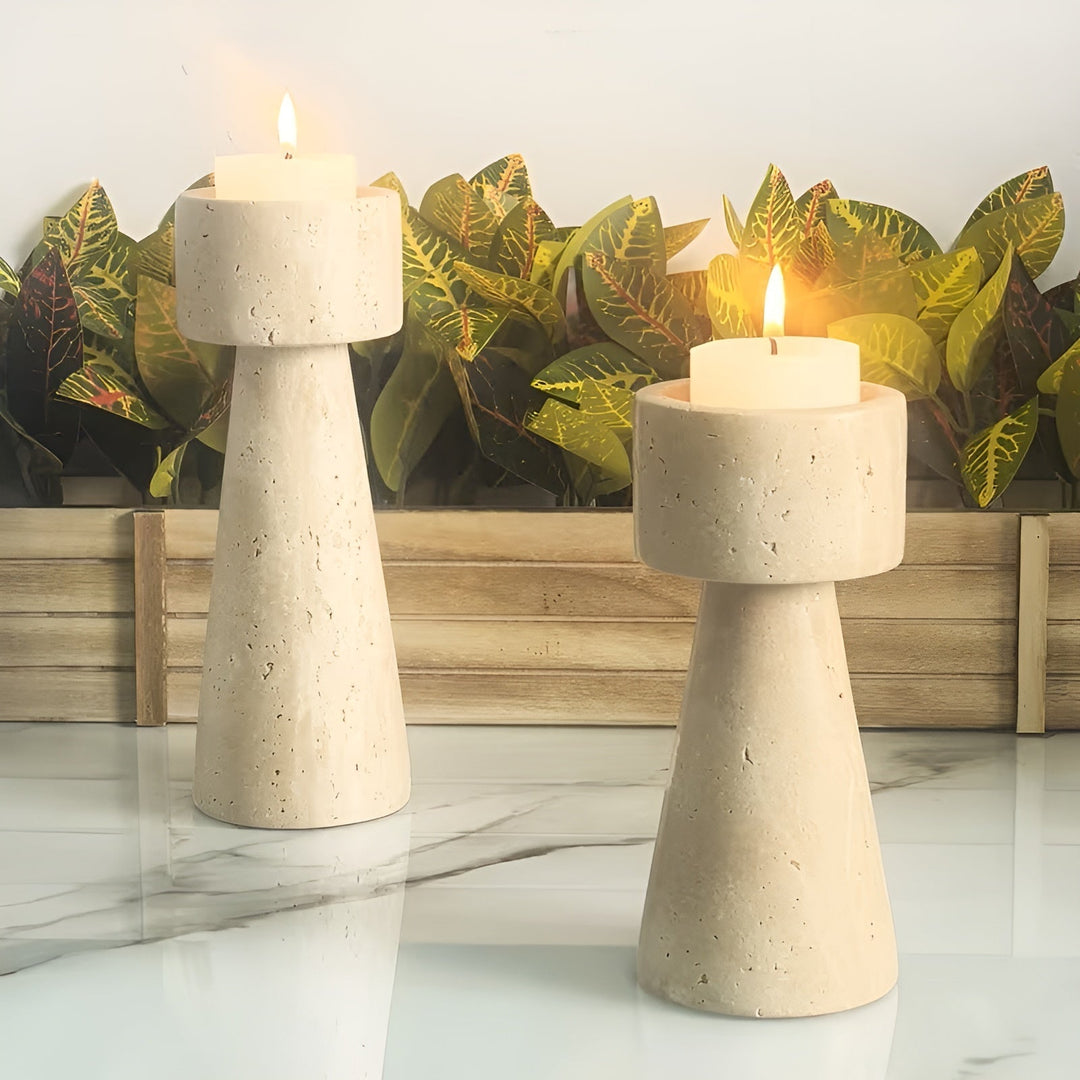 Concrete Candle Holder | Minimalist Modern Decor | Living Room | Beige