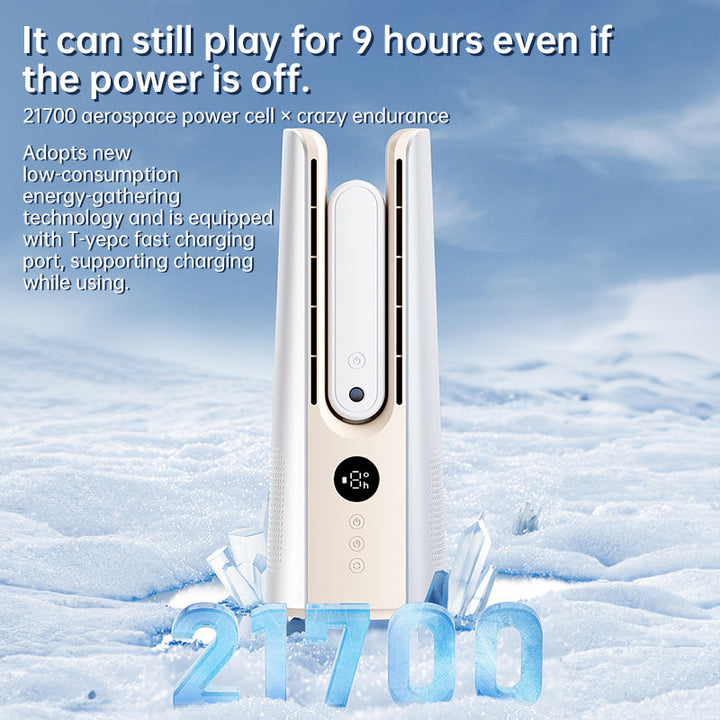 Ice Mist Portable Tower Fan │ Cooling, Bladeless, Quiet │ Bedroom & Office