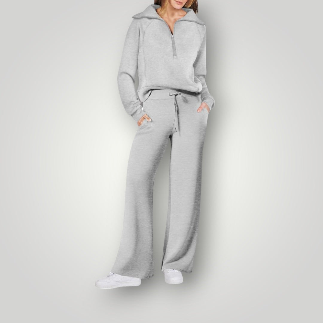 Covernorth Women’s Half-Zip Pullover and Wide-Leg Lounge Set