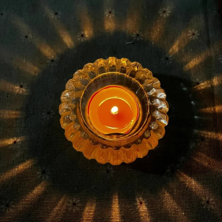 Crystal Candle Holder | Starburst Light Effect | Home & Table Decor
