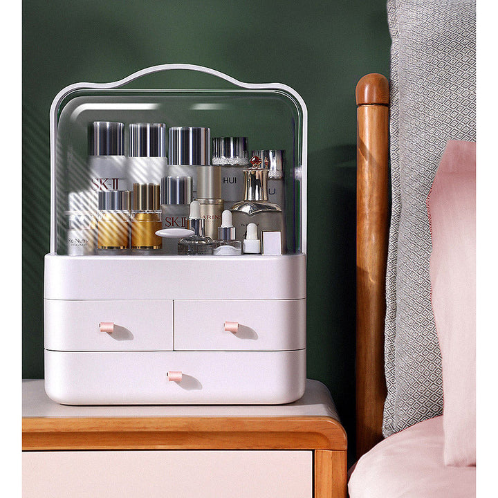 Makeup Storage Box │ Clear Dustproof Cover │ Vanity Desk