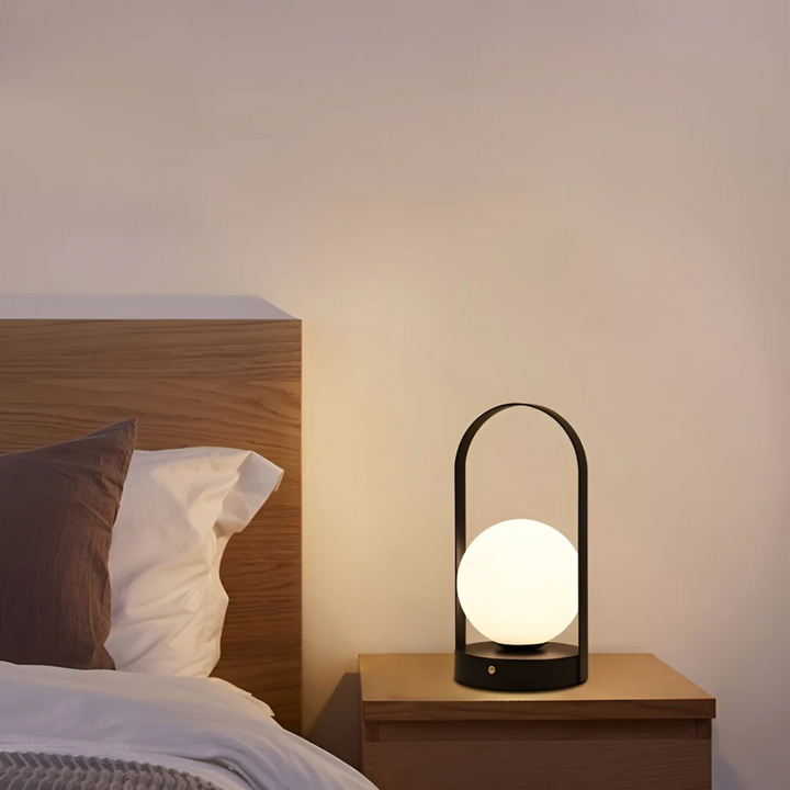Portable Modern Globe Table Lamp | Rechargeable | Bedroom & Patio