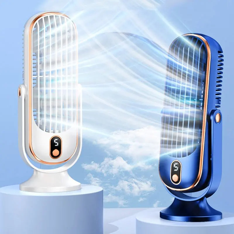 Portable Bladeless Tower Fan | Rechargeable Misting | Home Office