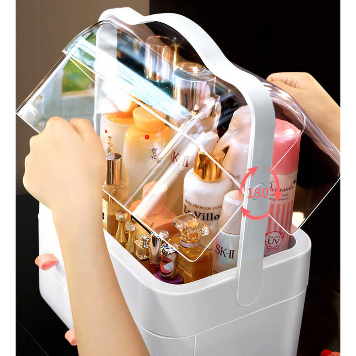 Makeup Storage Box │ Clear Dustproof Cover │ Vanity Desk