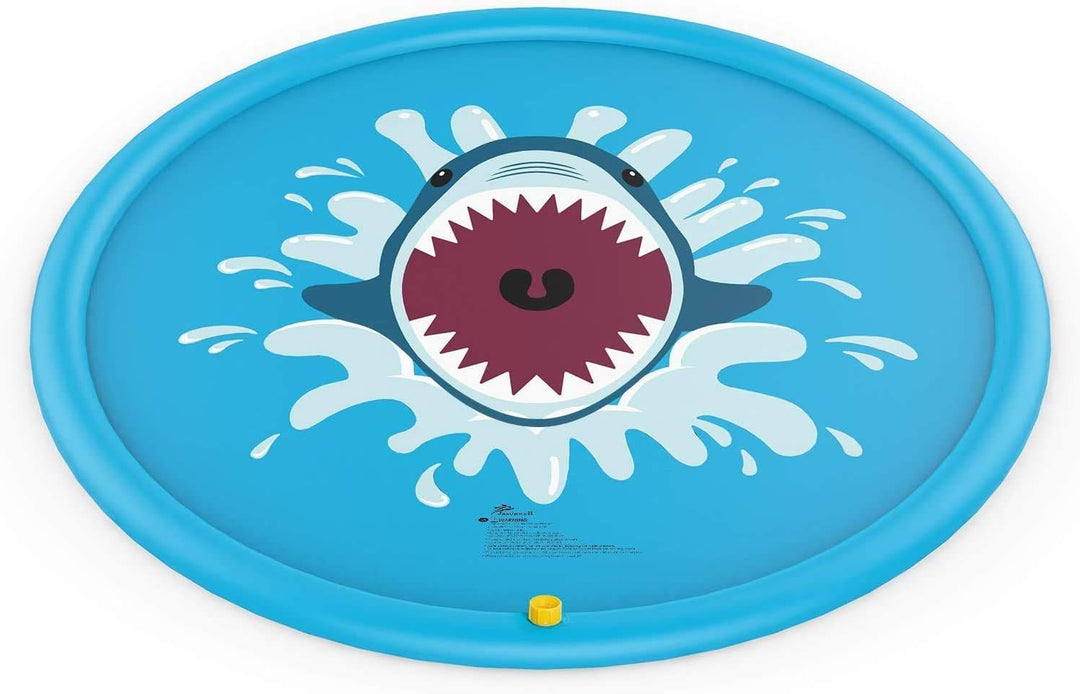 Shark Splash Pad Outdoor Water Sprinkler Mat for Kids