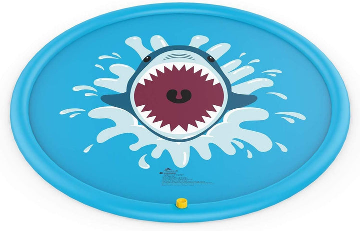 Shark Splash Pad │ Non-Slip Safe Fun │ Yard, Lawn & Pool │ Blue