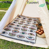 Evil Eye Beach Blanket | Cotton Fashion Towel & Camping Mat | Outdoor & Home