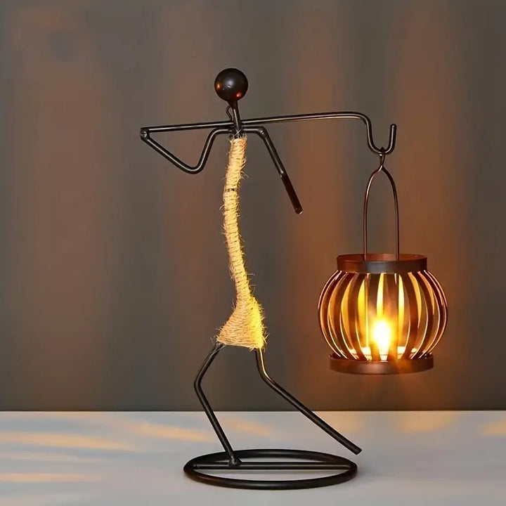 Metal Figure Candle Holder | Warm Glow Ambient Decor | Living Room
