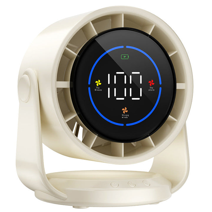 Rechargeable Portable Fan | Quiet, Bladeless Air, Smart Display | Bed, Desk