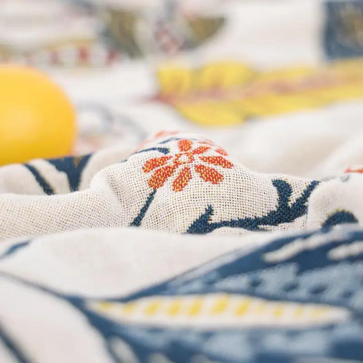 Vintage Floral Tapestry Throw Blanket with Tassels for Sofa Bed