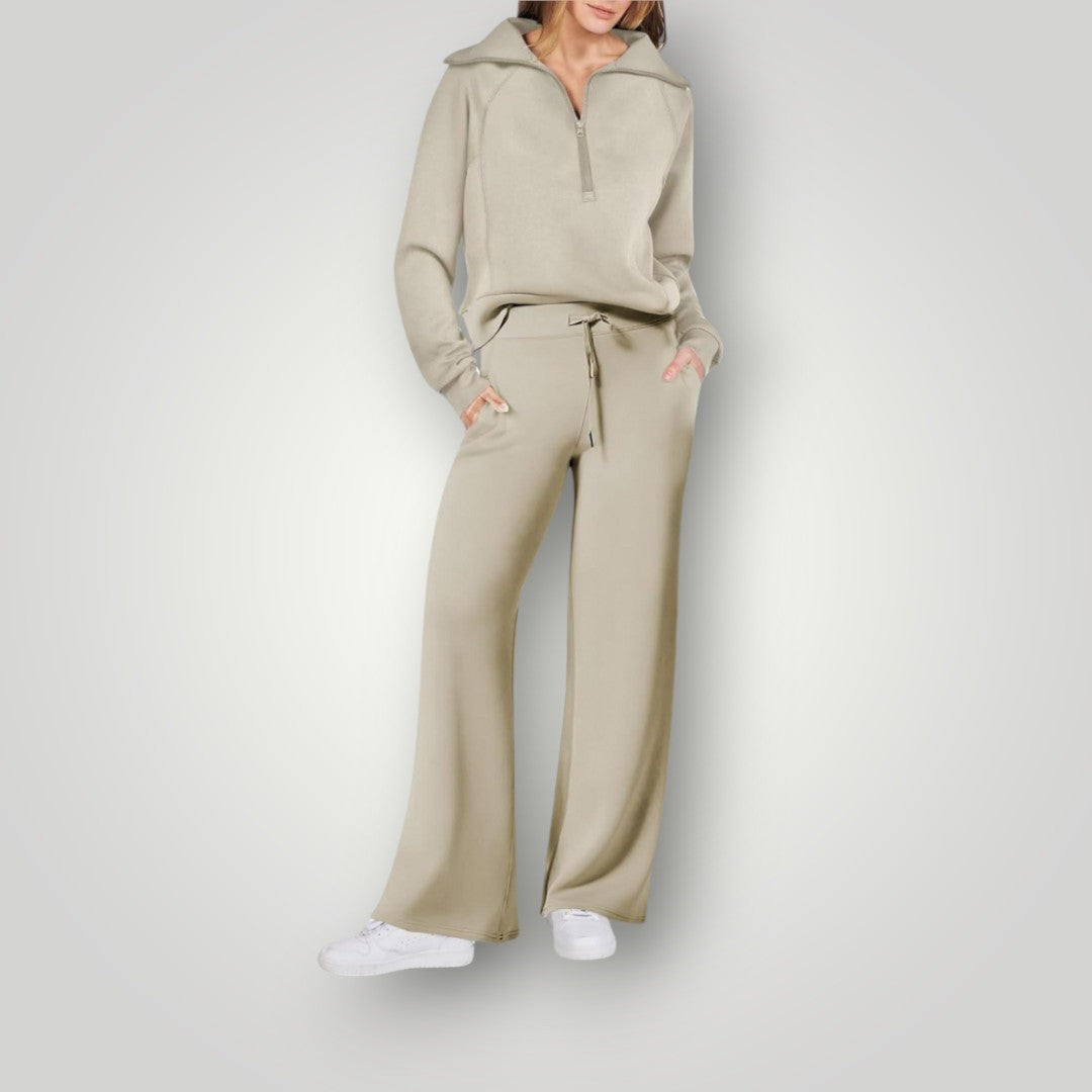 Covernorth Women’s Half-Zip Pullover and Wide-Leg Lounge Set
