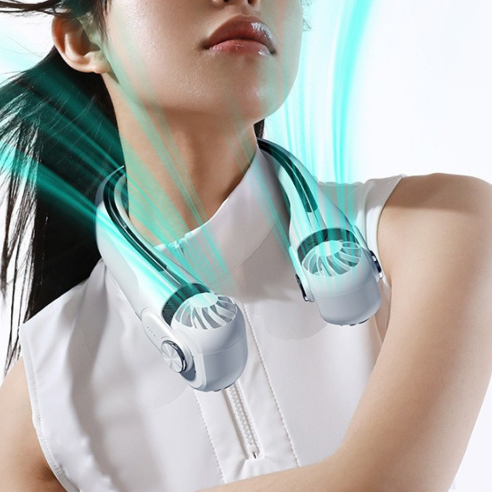 Portable Neck Fan | Rechargeable Bladeless, 3-Speed | Outdoor & Gym