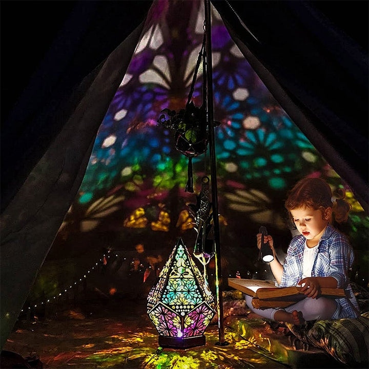 Bohemian Star Floor Lamp | Geometric Wood Projection | Living Room Decor