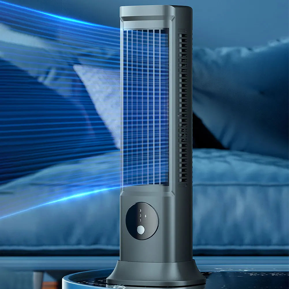 Portable Rechargeable Bladeless Fan | Quiet 3-Speed | Bedroom | Gray