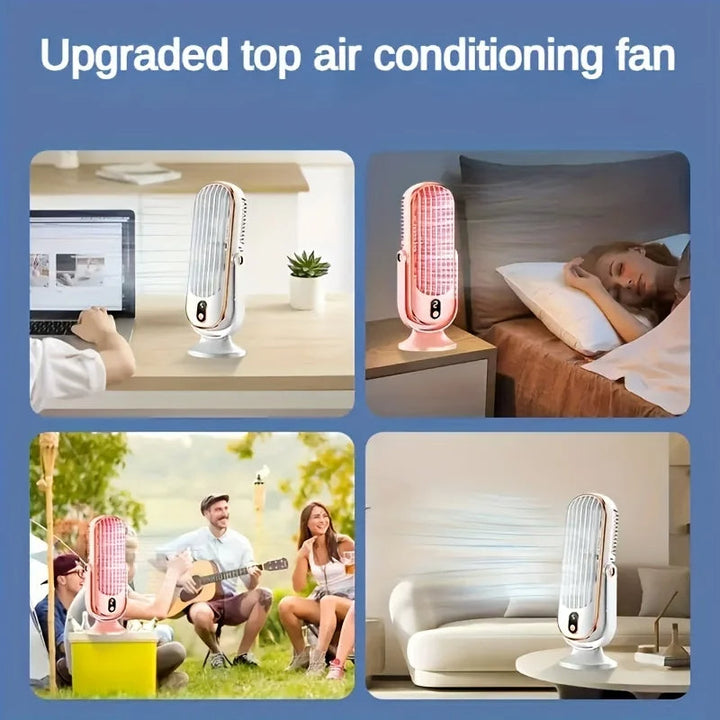 Portable Bladeless Tower Fan | Rechargeable Misting | Home Office