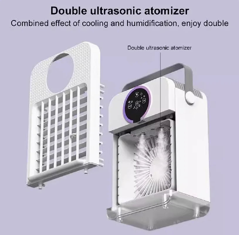 Portable Air Cooling Fan | Humidifier, Mist | Desk, Home & Car | White