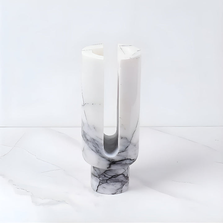 Modern Candle Holder │ Marble Stone Glow │ Dining Table Decor